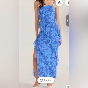 MINKPINK Blue Floral Maxi Dress